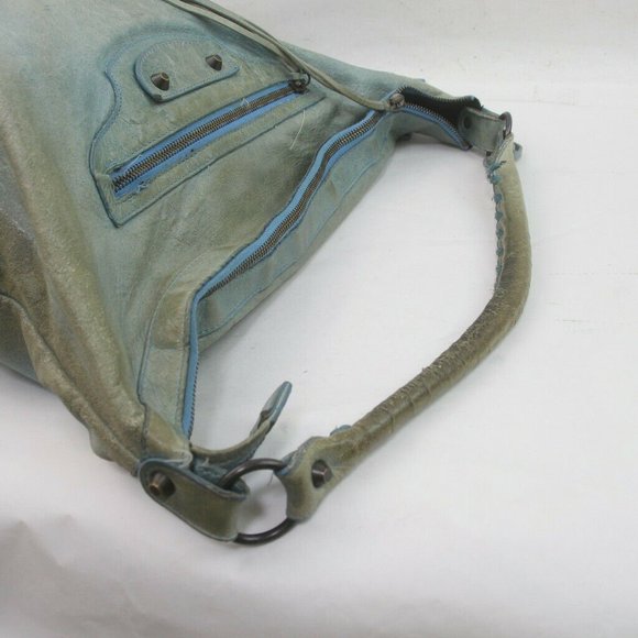 Auth Balenciaga The Day Hand Bag Green #20220B10 - Picture 6 of 9